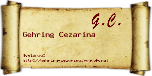Gehring Cezarina névjegykártya